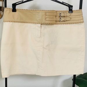 NWT BCBG Corduroy & Leather Mini Skirt